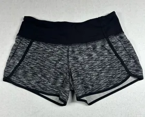 Lululemon Speed Up Shorts Women’s Size 4 Black Gray Space Dye Running Athletic thumbnail 1