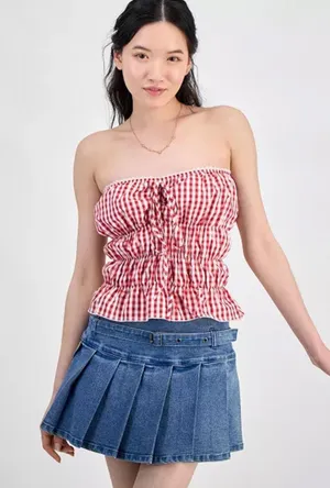 Boutique Gingham Top Red thumbnail 1