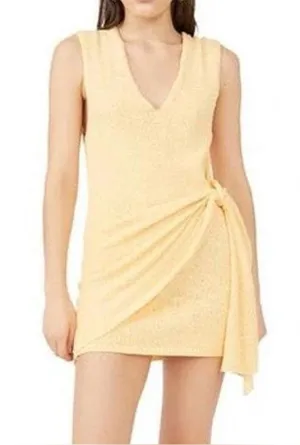 FREE-EST POPPY MINI SWEATER DRESS IN PEACH SUNRISE size small thumbnail 1