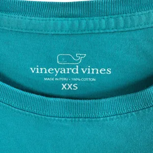 Vineyard Vines Whale L/S Logo Tee XXS Blue Green Cotton Graphic‎ Shirt Preppy thumbnail 3