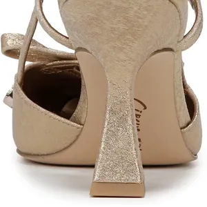 Circus by Sam Edelman NY Monica Gold Metallic Slingback Heels Bow Detail Women’s Size 9 thumbnail 3