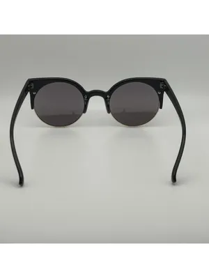Black and Gold Round Sunglasses with Cat Eye Frame thumbnail 8