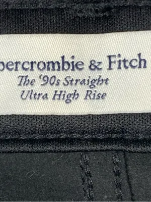 Abercrombie Jeans Womens 25R Black 90s Straight Ultra High Rise Faux Leather thumbnail 6