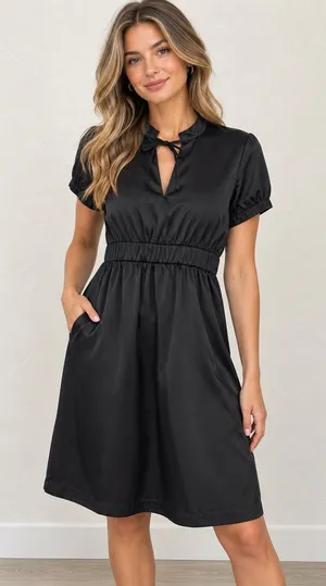 Converse One Star Women's Small Black Satin Dress thumbnail 1