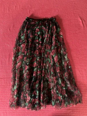 Stradivarius rose floral midi skirt thumbnail 2