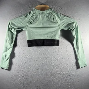 3071 | Gymshark Illumination Seamless Crop Top Sage Green Womens XS thumbnail 2