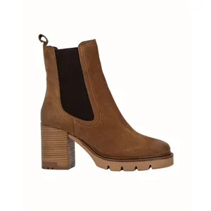 Vintage Foundry Co. Sz 8 Cognac Penelope Suede Leather Block Heel Chelsea Boots thumbnail 2