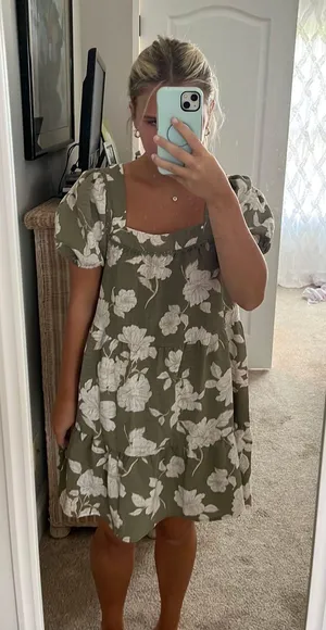 Blu Pepper Floral Puff Sleeve Dress thumbnail 1