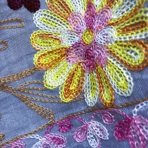 NWT Bijoux Terner Embroidered Floral Border Scarf / Wrap Shawl thumbnail 7