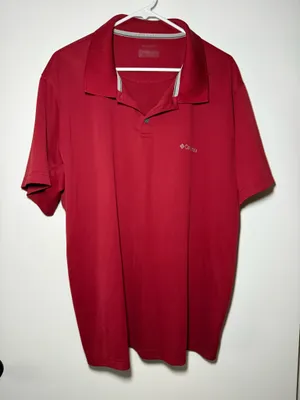 Columbia Men's Utilizer Polo Shirt Size XL Red Short Sleeve Performance Golf thumbnail 1