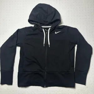 Nike Dri-FIT Full Zip Hoodie – Women’s Small – Black Cropped Athletic Jacket thumbnail 1