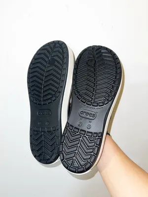 CROCS Women’s Platform Crocband Black and White Casual Flip Flop Sandals thumbnail 8