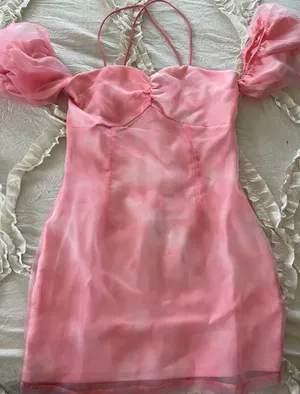 Pink puff dress thumbnail 1