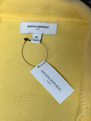 Banana Republic NWT Yellow Cotton Short Sleeve Polo Sweater XL thumbnail 7