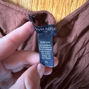Banana Republic Peplum Tube Top XL Brown Modal Stretch Strapless Shirt y2k thumbnail 3