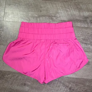 Shein Hot Pink Smocked High‎ Waist Running Shorts XS thumbnail 3