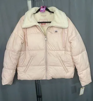 Levi's Faux-Sherpa-Lined Bomber Puffer Jacket XL- soft pink thumbnail 1
