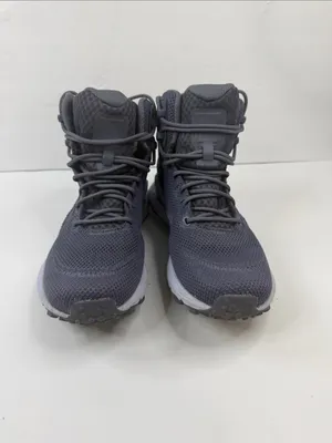 The North Face Women's Charcoal Gray Ankle Hiking Boots with Teal Logo thumbnail 2