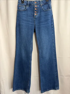 Boden Denim Button Fly Flare Denim Jeans Medium Wash High Rise Size 6 Regular thumbnail 2