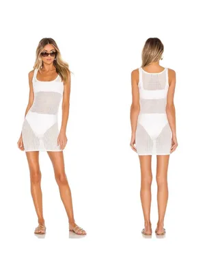 Superdown Talulah White swimsuit Cover up Knit Mini size M thumbnail 2