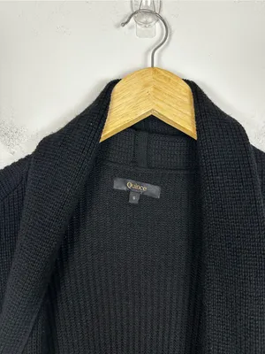 Quince Australian Merino Wool Duster Cardigan Black Sz S thumbnail 4