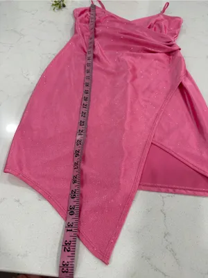 Honey and Rosie Pink Sparkle Wrap-Front Mini Dress thumbnail 6