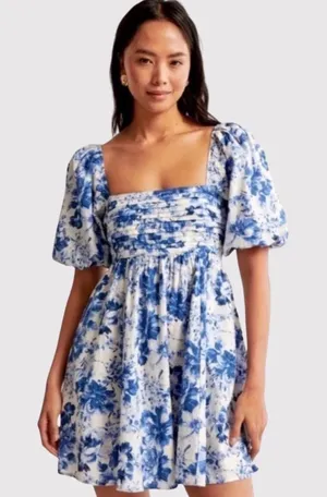 Abercrombie Blue Floral Dress thumbnail 1