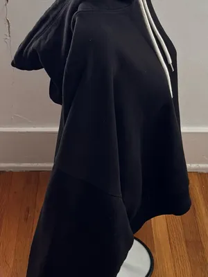 GAP Black cropped fleece Hoodie Sweater with White Drawstrings, size XL casual thumbnail 10