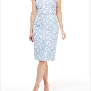 Blue Floral Sleeveless Maggy London Dress thumbnail 2