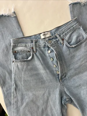 AGOLDE 90s Pinch Light Wash Buttonfly Organic Cotton Straight Leg Jeans 26 $230 thumbnail 7