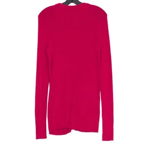 Abercrombie Cardigan Sweater Hot Pink V Neck Preppy Y2K Logo Minimalist Large thumbnail 3