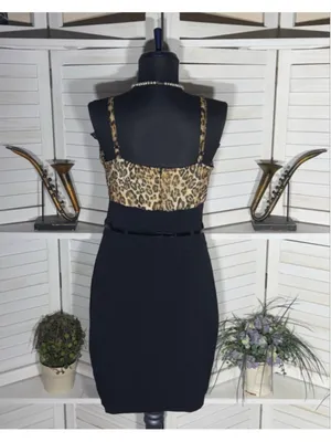 vintage Y2K dress animal print black sweetheart ruffles cocktail grunge glam 11 thumbnail 2