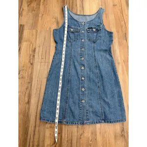 Old‎ Navy Denim Button Front Mini Dress Sleeveless Blue Women’s Medium Wash thumbnail 5