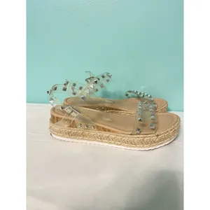 Cushionaire Sandal Womens 9M Clear Slip On Ankle Strap Toe‎ Casual Comfort bin1 thumbnail 2