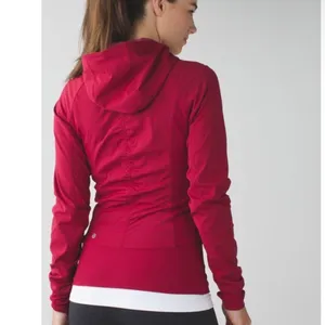Lululemon | Women's‎ In Flux Reversible Ribbed Hooded Jacket, Cranberry, Size 4 thumbnail 2