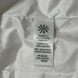Athleta White Down Puffer Jacket Coat Women’s Large thumbnail 3