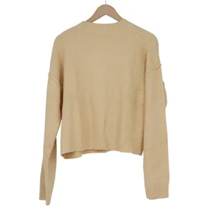 Fashion Women Yellow Textured Knit Button Front Cardigan Sweater L thumbnail 6