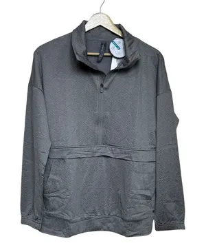 Mondetta Active Pullover  Spandex‎ Quarter Zip Kangaroo Pocket Gray M thumbnail 1