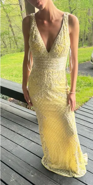 Sheri hill prom dress Yellow thumbnail 2