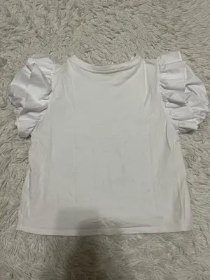 ZARA Top Sleeve Short White thumbnail 3