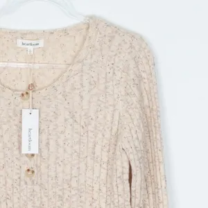 NWT Heartloom Womens Lilah Henley‎ Pullover Sweater in Oat Size L Minimalist thumbnail 3