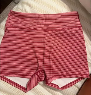 Pink Striped Workout Top & Shorts Set | Size Medium | NWT thumbnail 3