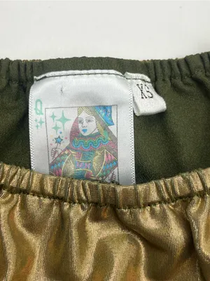 Queen Of Sparkles Metallic Gold Flutter Top Women's XS Cropped *TINY FLAW thumbnail 2
