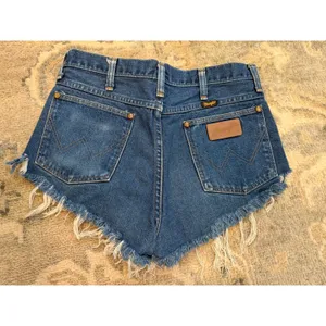 Wrangler High Rise Cut Off Denim Shorts Vintage Urban Outfitters Reworked Sz 6 thumbnail 6