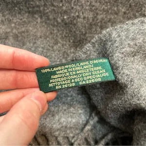 Lauren Ralph Lauren 100% Lambswool Monogram Scarf Quiet Luxury Preppy Classic thumbnail 9