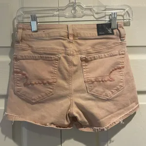 American Eagle Pink Hi Rise Super Stretchy Jean Shortie Shorts‎ thumbnail 3