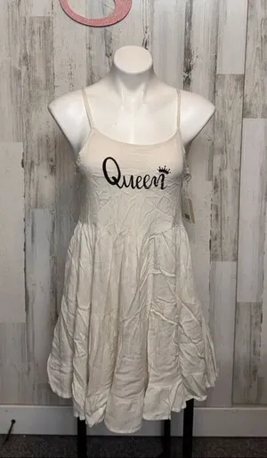 Kiwi + Punch Queen Cream Sundress XS – Smocked Bust, Adjustable Straps, Flowy Ra thumbnail 1
