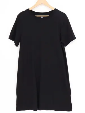 Old Navy T-Shirt Dress Women's Medium Black Crew Neck Short Sleeve Pullover thumbnail 1