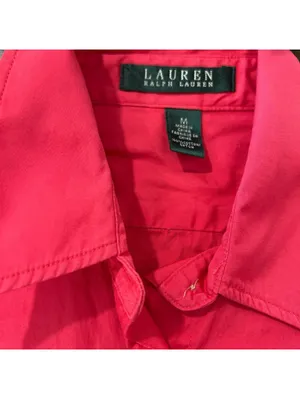 Lauren Ralph Lauren Red Utility Shirt Blouse M Cotton NWOT thumbnail 4