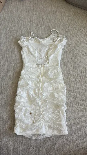Hello Molly Laced Hearts Mini Dress White thumbnail 3